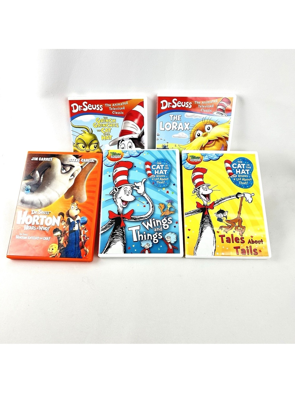 Dr Seuss DVD Lot Horton Hears a Who Lorax Tales about Tails Grinch Wings Tested